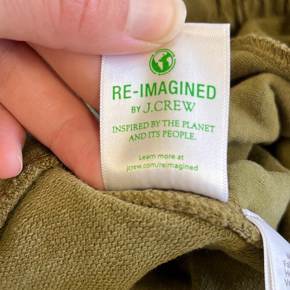 J.Crew Magic Rinse™  Olive Green Jogger Pant Reimagined French Terry Cloth Sz L - Picture 3 of 12